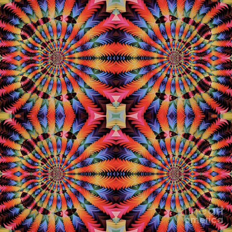 Abstract Mandala Fabric Pattern Digital Art
