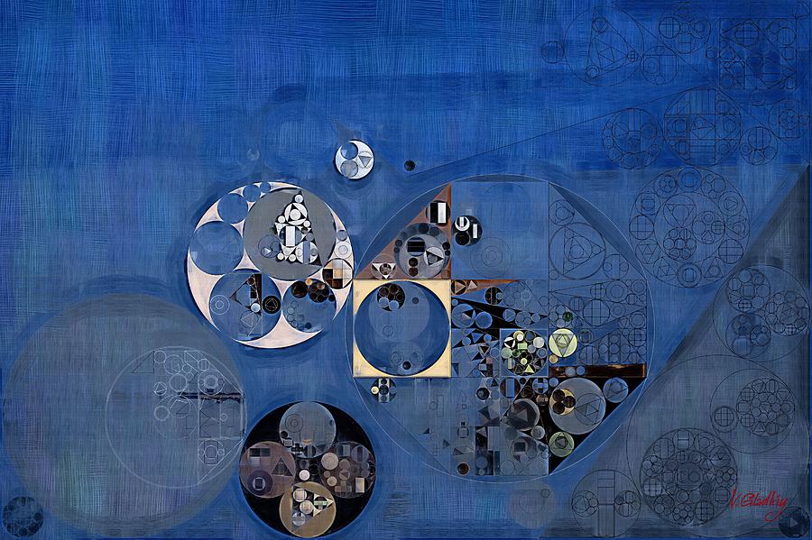 Abstract painting - Fun blue #1 Digital Art by Vitaliy Gladkiy