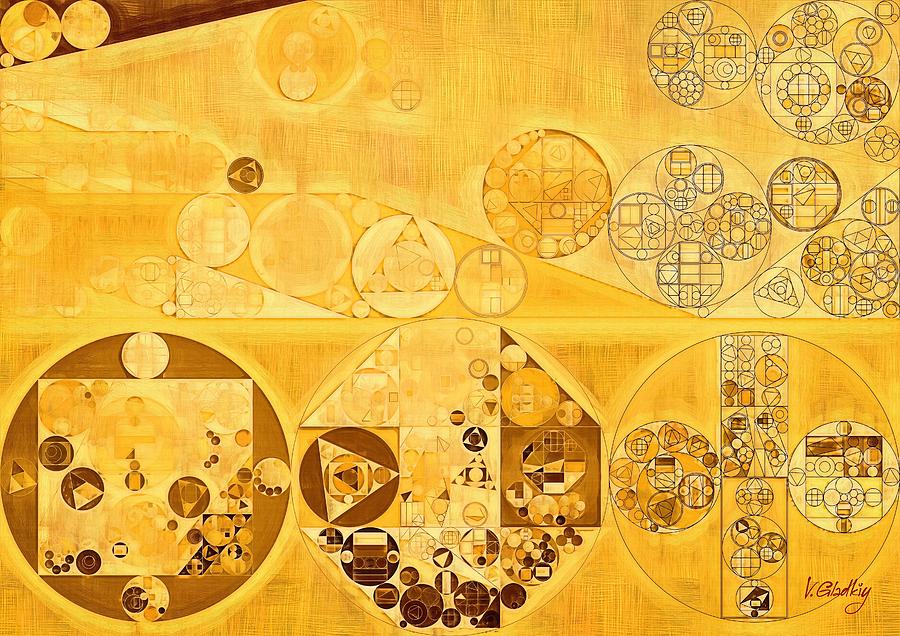 Paintbrush Still Life Digital Art - Abstract painting - Gold tips #1 by Vitaliy Gladkiy