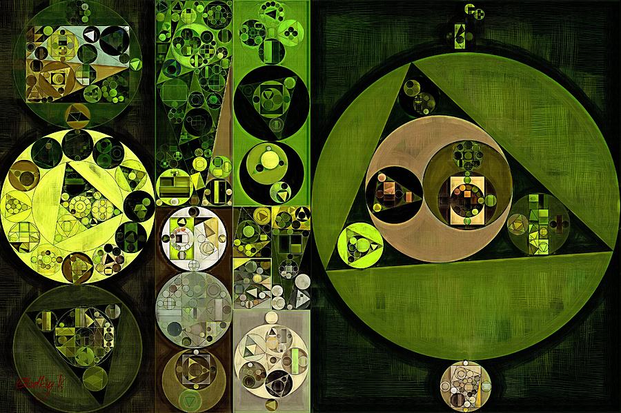 Abstract painting - Green leaf #1 Digital Art by Vitaliy Gladkiy