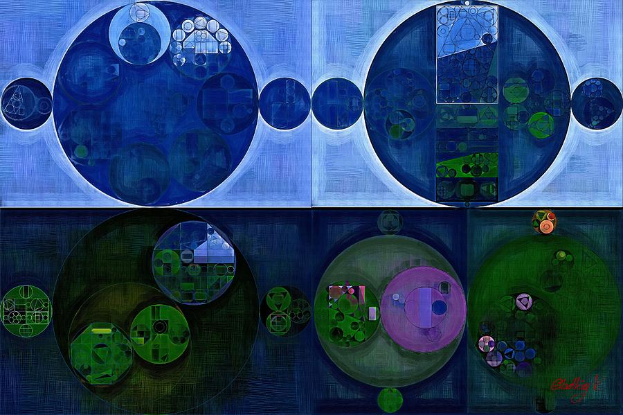 Abstract painting - Saint patrick blue #1 Digital Art by Vitaliy Gladkiy