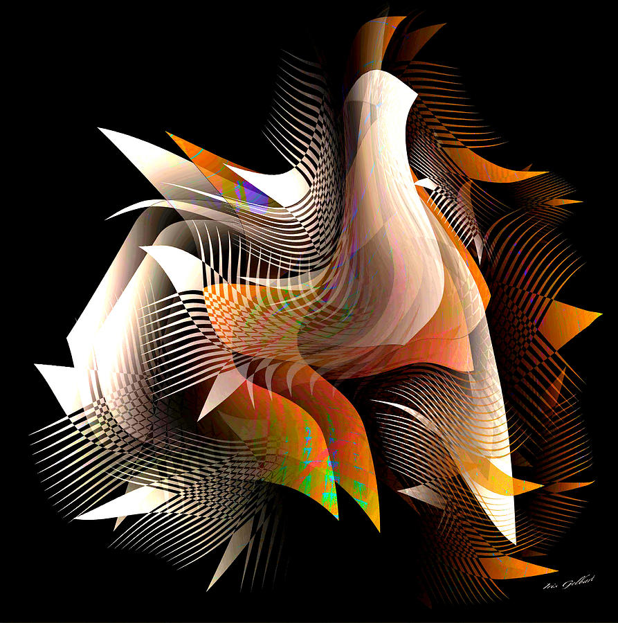 Design Digital Art - Abstract Peacock by Iris Gelbart