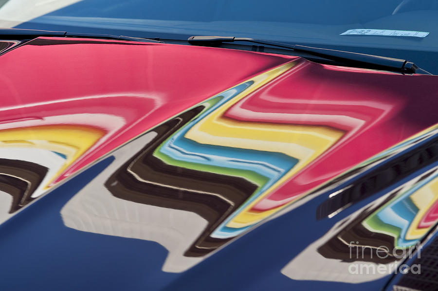 Abstract Reflection on Car Hood #1 Photograph by Jim Corwin