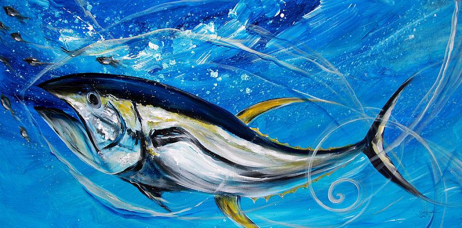 Abstract Yellow Fin Tuna Painting by J Vincent Scarpace