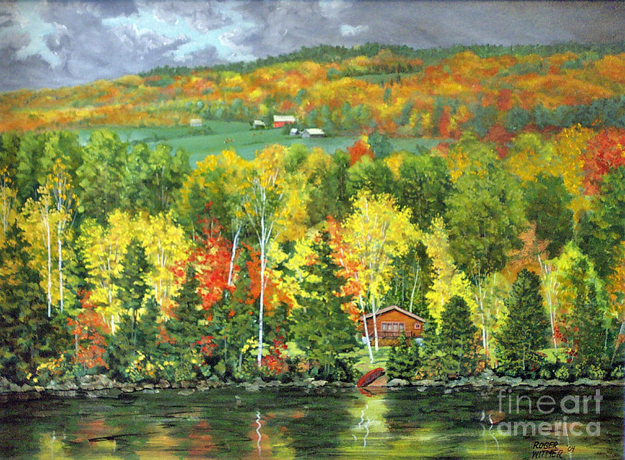 Across the Lake Painting by Roger Witmer
