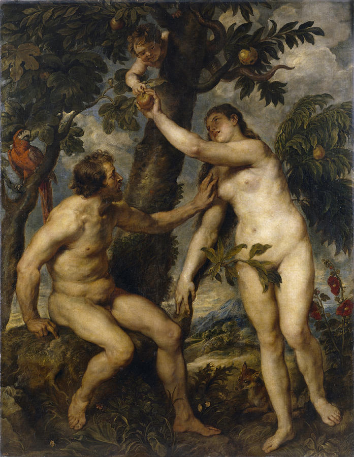 Adam and Eve #1 Digital Art by Peter Paul Rubens