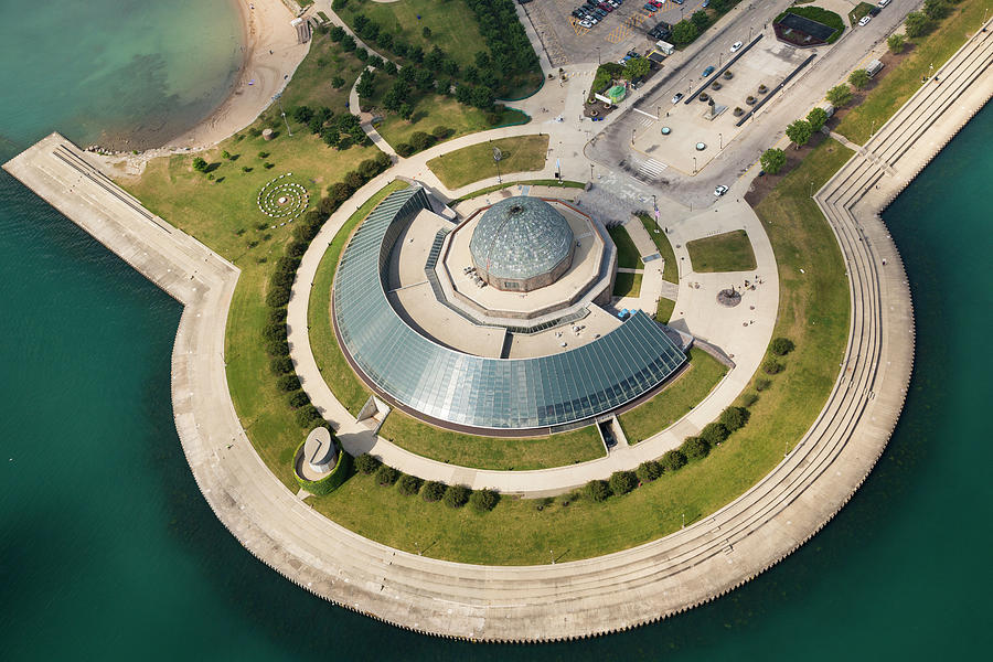 Adler Planetarium Aerial Photograph by Adam Romanowicz