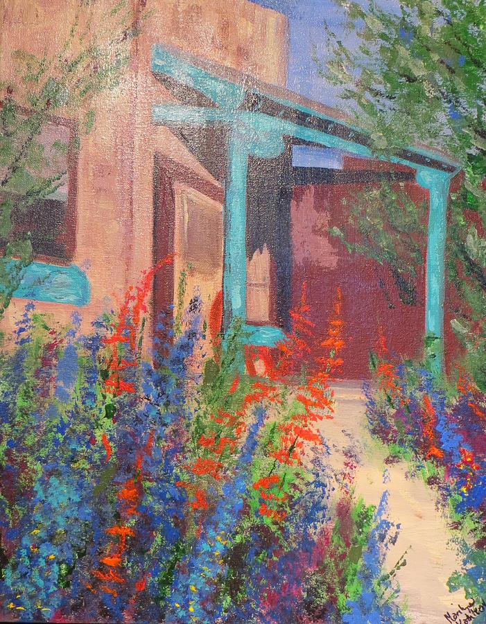 Adobe in Bloom Painting by Marilyn Quigley