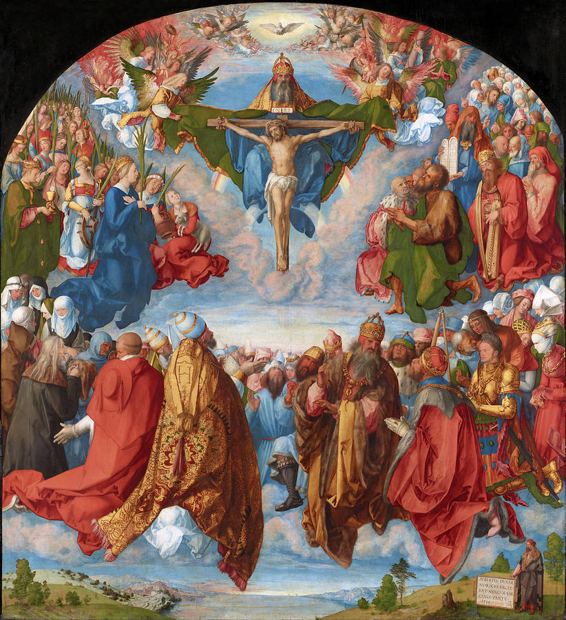 Adoration of the Trinity  #2 Painting by Albrecht Durer