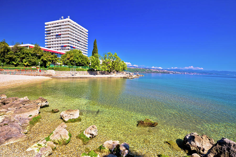 Adriatic town of Opatija beach and waterfront view #1 Photograph by Brch Photography