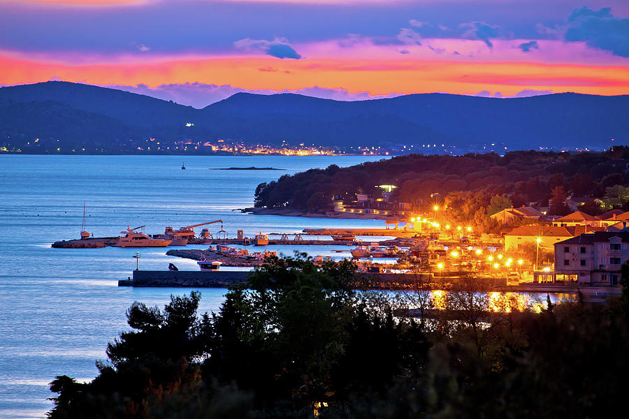 Adriatic town of Pakostane evening view #1 Photograph by Brch Photography