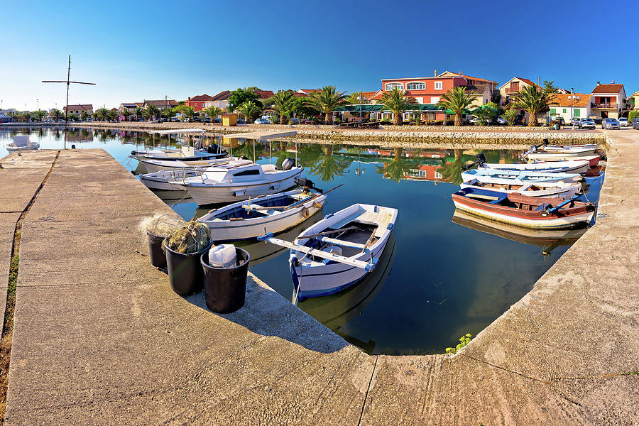 Adriatic village of Bibinje harbor and waterfront panoramic view #1 Photograph by Brch Photography