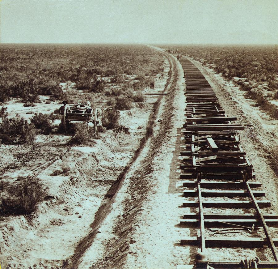 Advance Of Civilization. Railroad #1 Photograph by Everett Advance Of Civilization. Railroad #1 Photograph by Everett