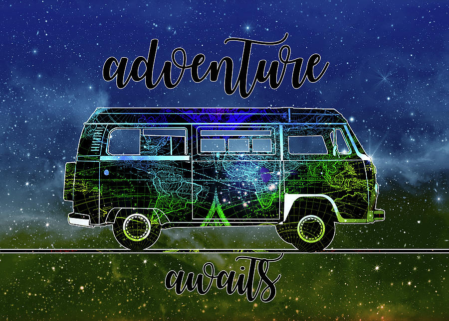 Adventure Awaits World Map Design 6 #1 Digital Art by Bekim M
