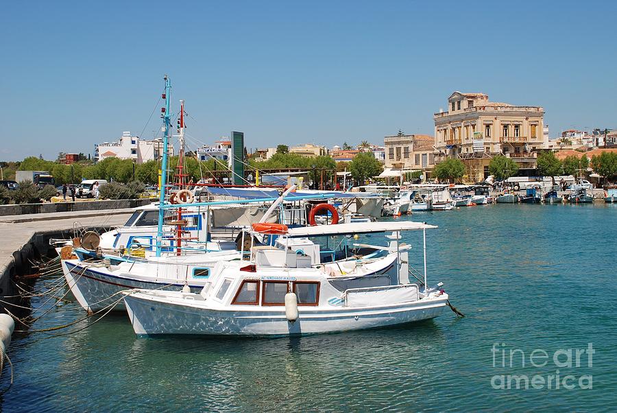Aegina Town harbour in Greece #1 Photograph by David Fowler