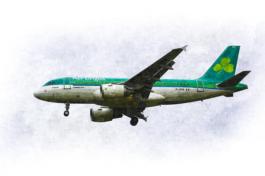 Irish Photograph - Aer Lingus Airbus A319 Art #2 by David Pyatt
