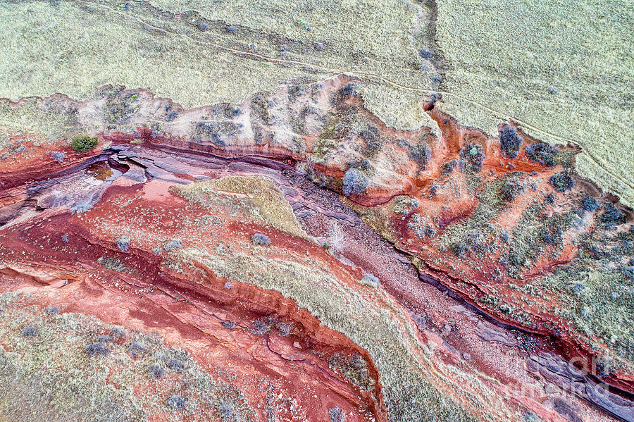 aerial landscape abstract of Colorado foothills #1 Photograph by Marek Uliasz