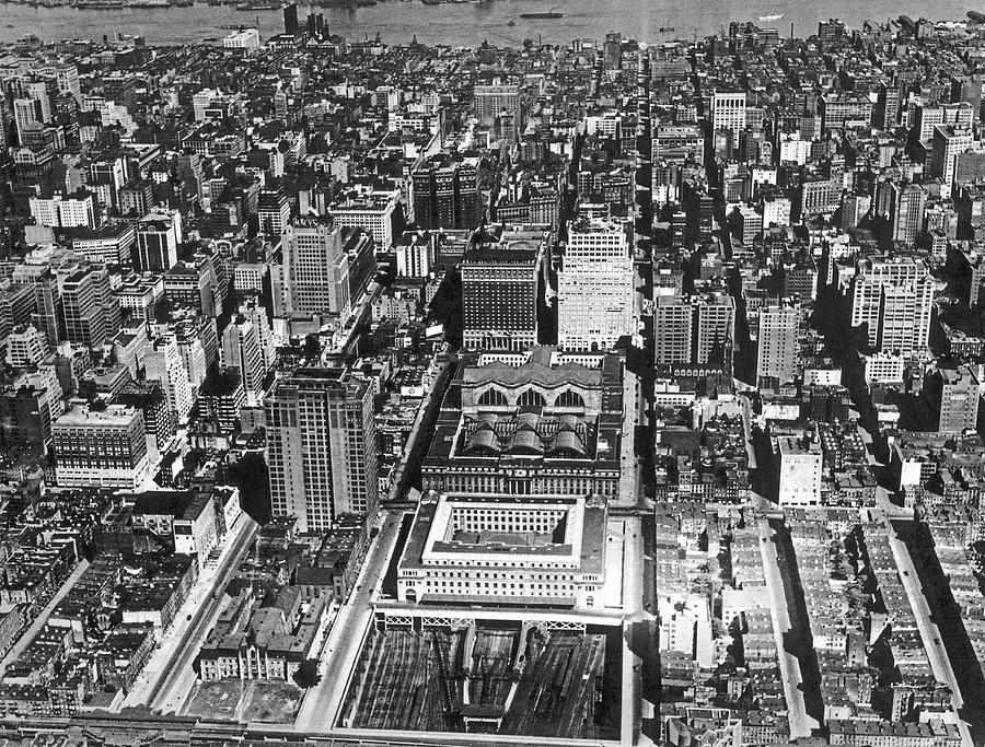 Aerial of Pennsylvania Station #1 Photograph by Underwood Archives