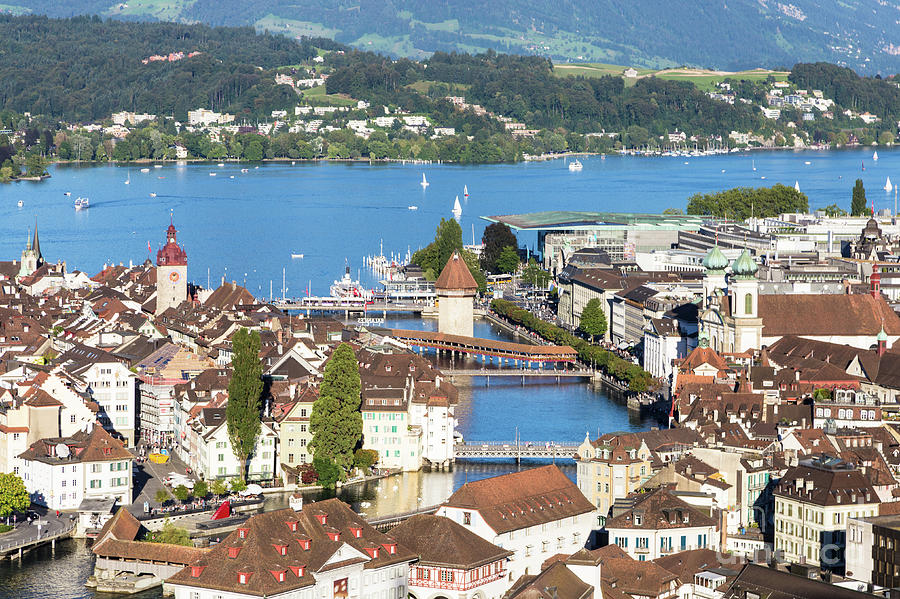 Aerial view of Lucerne #1 Photograph by Didier Marti