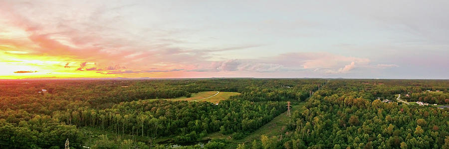 Aerial view over york south carolina at sunset  #1 Photograph by Alex Grichenko