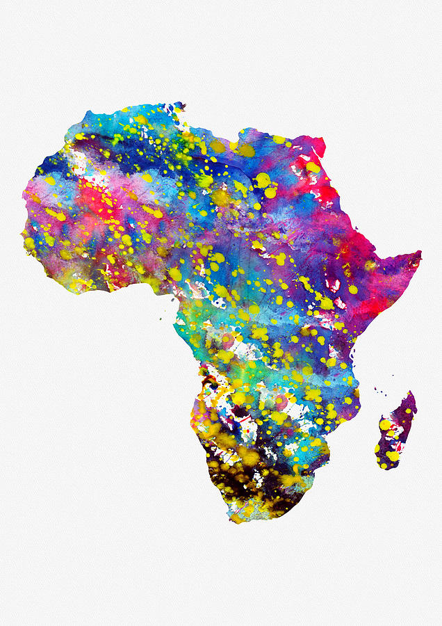 Map of Africa-colorful Digital Art by Erzebet S - Pixels
