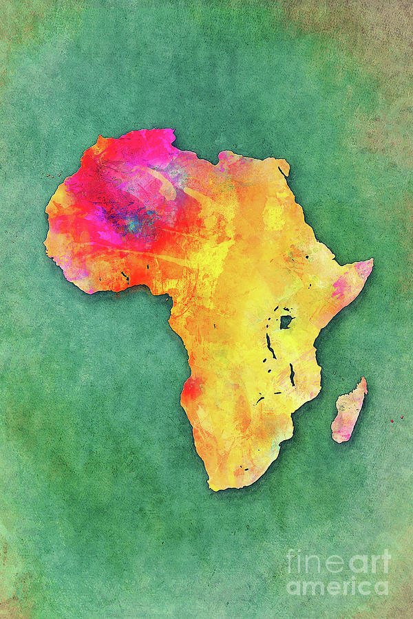 Africa map #2 Painting by Justyna Jaszke JBJart