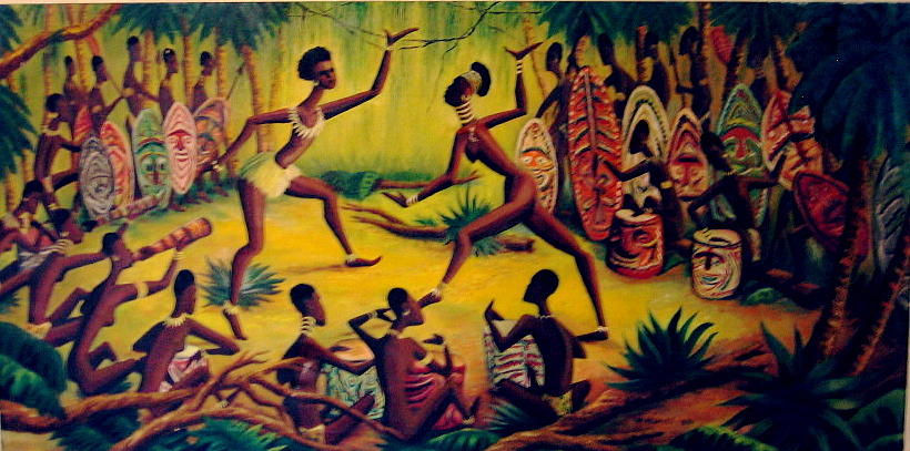 African Dancers Paintings