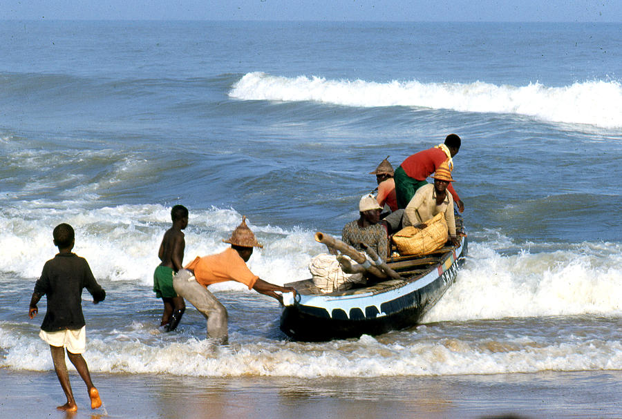 Boat Photograph - African Fishermen 1971 #1 by Erik Falkensteen