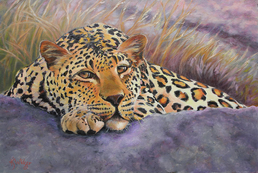 Solomon  Wild African Leopard Painting by Katy Widger