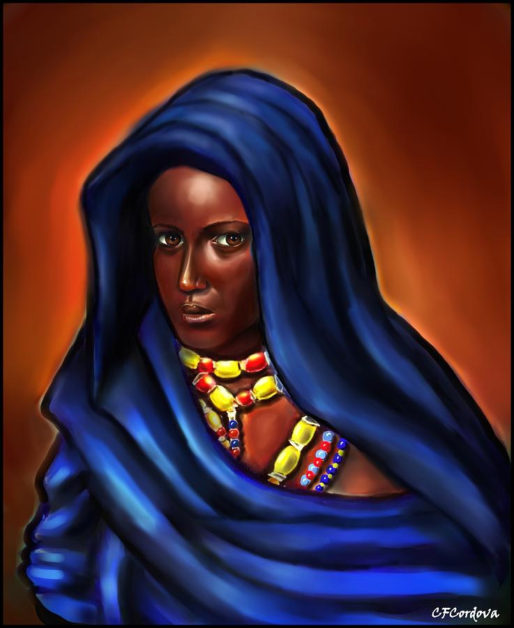 African Woman Painting by Carmen Cordova