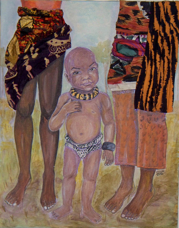 Afrik Boy Painting by Brenda Dulan Moore