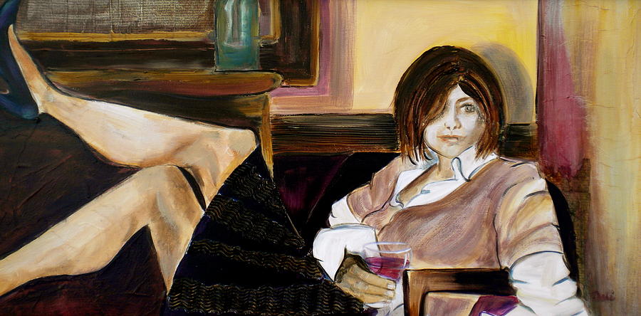 Wine Painting - After a Long Day by Debi Starr