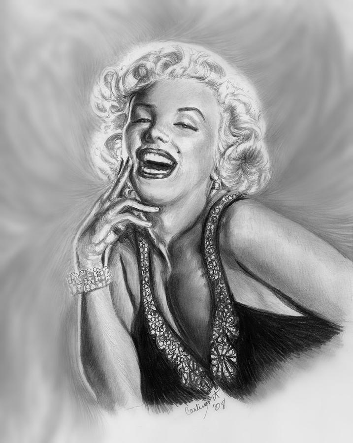 Celebrity Drawing - After Norma Jean #1 by Carliss Mora