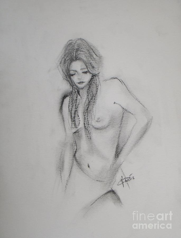 Woman nude drawing Drawing by Vesna Antic
