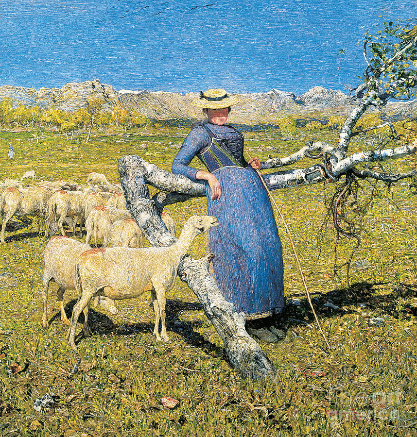 Summer Painting - Afternoon in the Alps by Giovanni Segantini