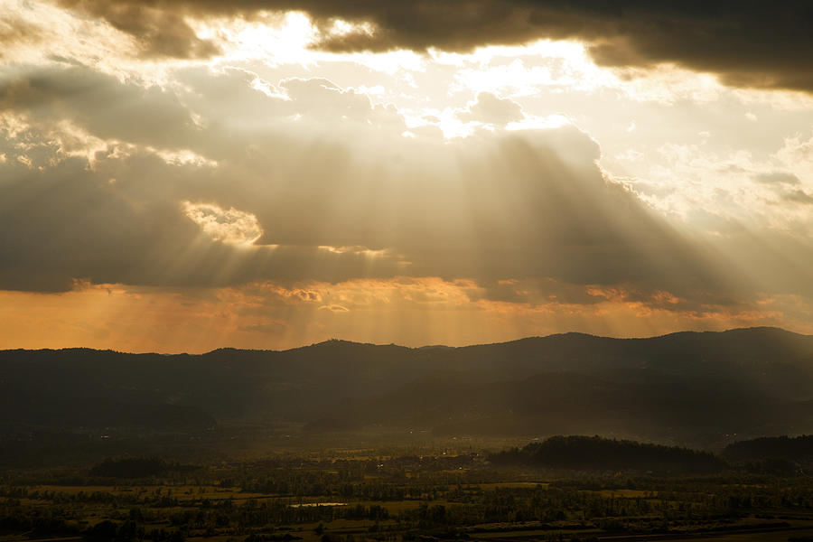 Afternoon rays over the Ljubljana Moors #1 Photograph by Ian Middleton