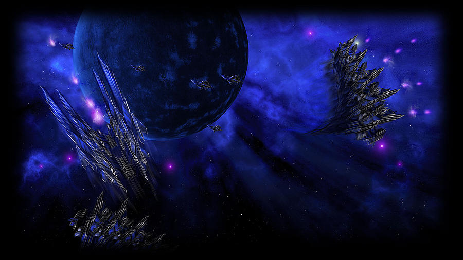 Space Digital Art - AI War Fleet Command #1 by Super Lovely