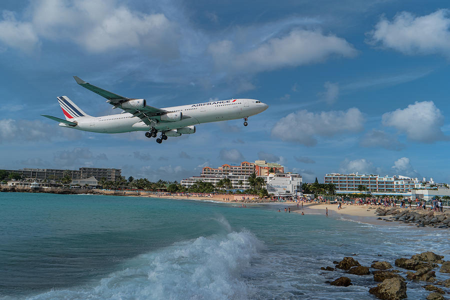 Air France landing at St. Maarten #1 Photograph by David Gleeson
