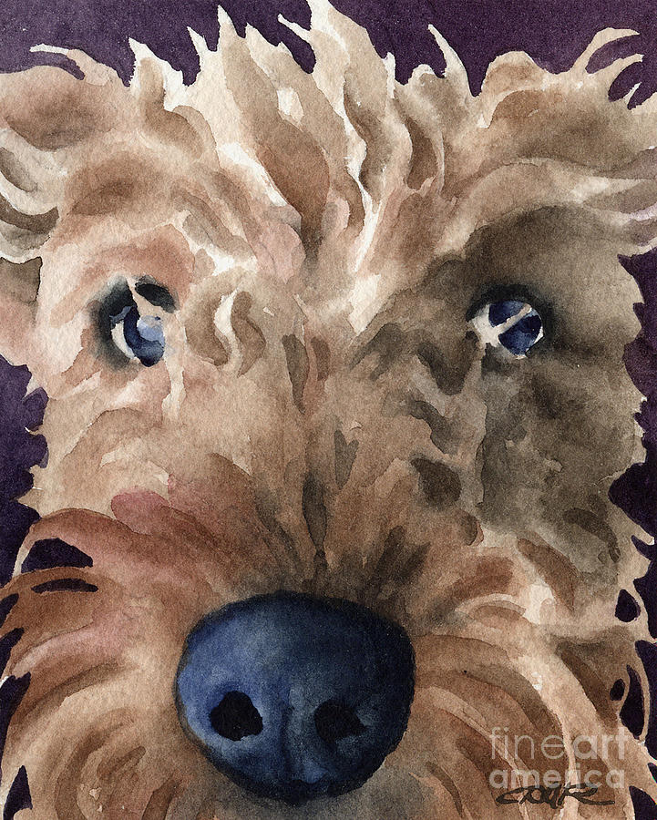Portrait Painting - Airedale Terrier #1 by David Rogers
