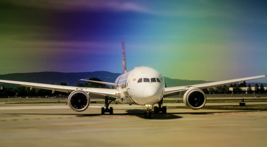 Airplane On Tarmac At Airport About To Take Off Or After Landing #1 Photograph by Alex Grichenko