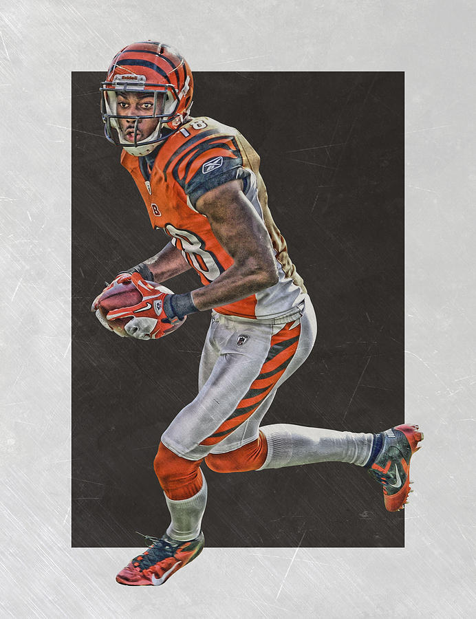 Aj Green Cincinnati Bengals Art By Joe Hamilton