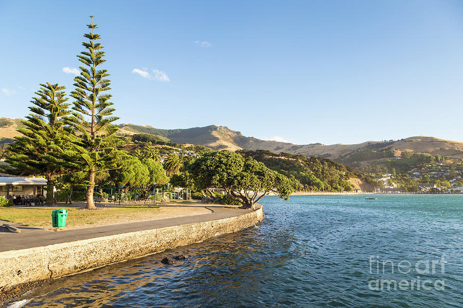 Akaroa village in the Banks peninsula in New Zealand #1 Photograph by Didier Marti
