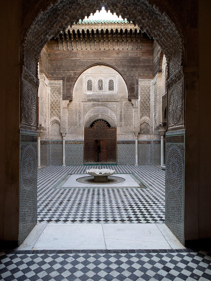 Architecture Photograph - Al-attarine Madrasa Built By Abu #1 by Panoramic Images