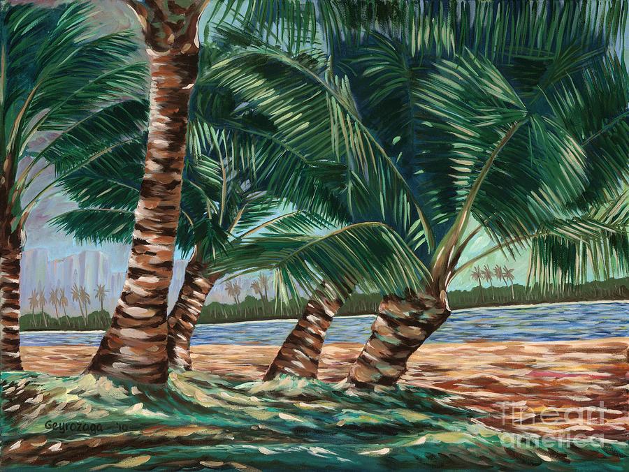 Ala Moana Beach #1 Painting by Larry Geyrozaga