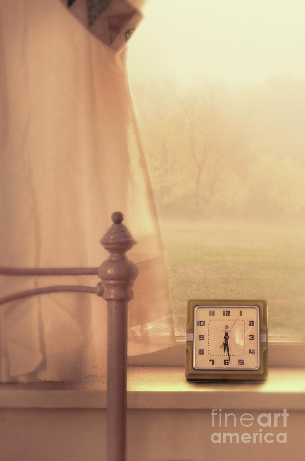 Alarm Clock on Windowsill #1 Photograph by Jill Battaglia