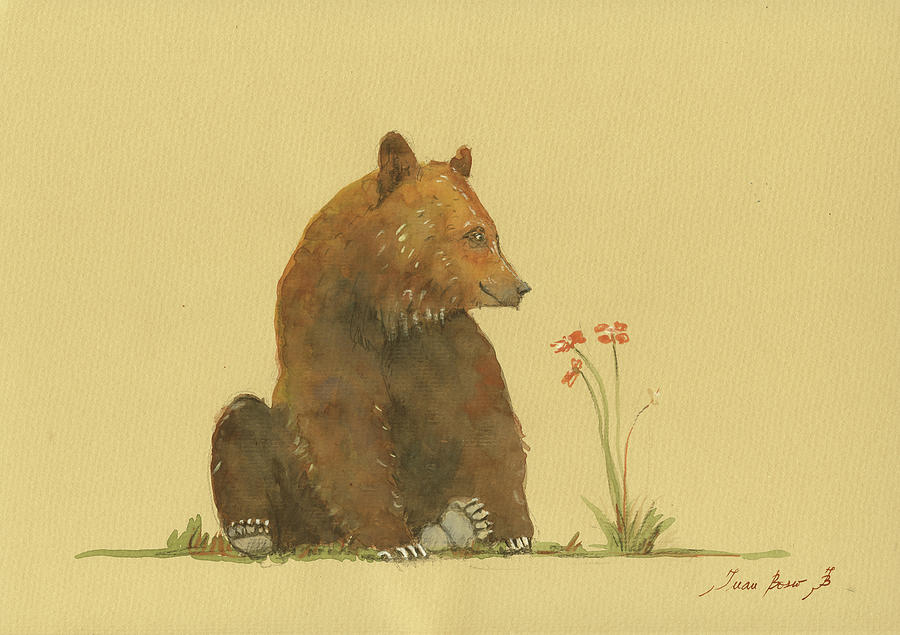 Grizzly Bear Painting - Alaskan grizzly bear #1 by Juan Bosco