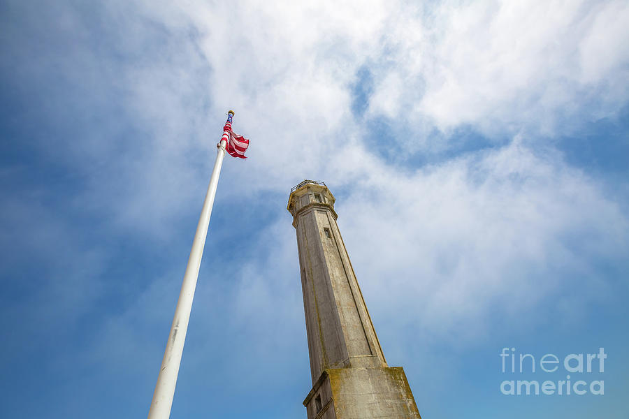 Alcatraz American flag #1 Photograph by Benny Marty