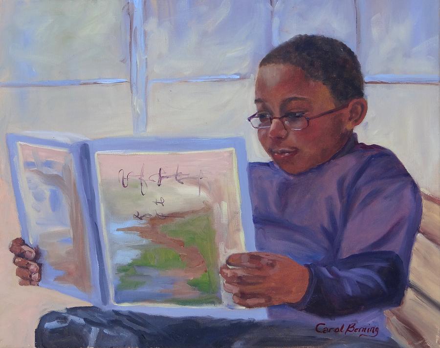 Alex Reading Painting by Carol Berning