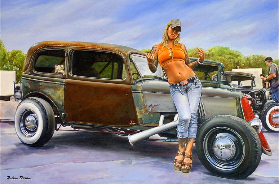 Hot Rod Painting - Alice and the Miss Behavin #1 by Ruben Duran