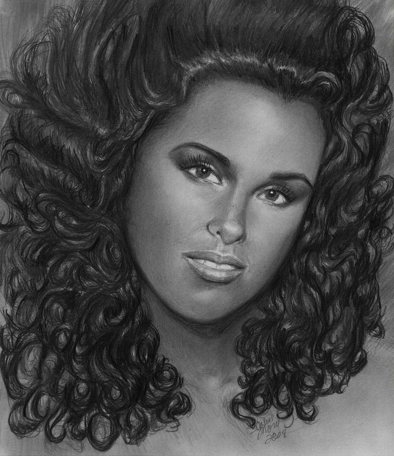 Alicia Keys #1 Drawing by Carliss Mora